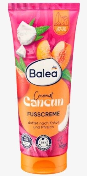 Balea kāju krēms Coconut Cancun ar kokosriekstu un persiku smaržu, 100 ml